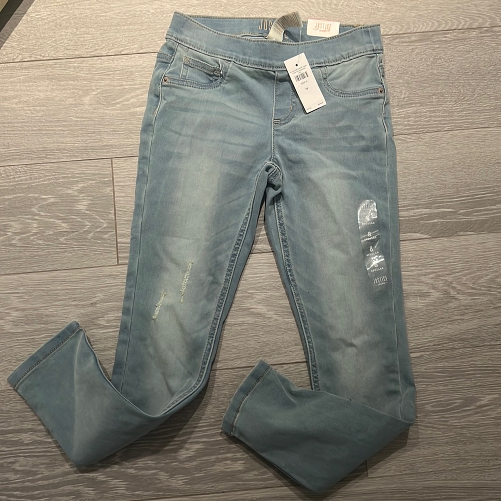 NWT Justice Size 8 mid rise legging jeans